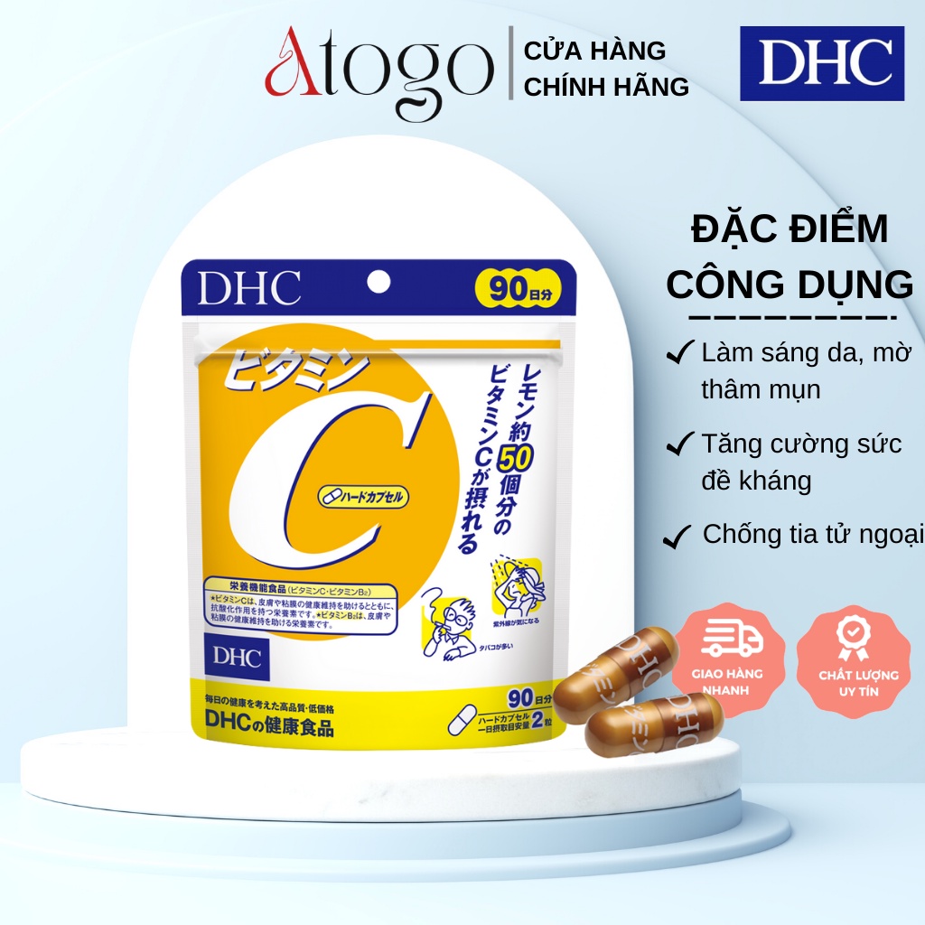 Viên Uống Sáng Da Vitamin C DHC Nhật Bản 60v/gói và 180v/gói