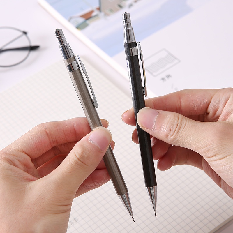 Bút Chì Bấm Bằng Kim Loại 2B Ngòi 0.5/0.7mm