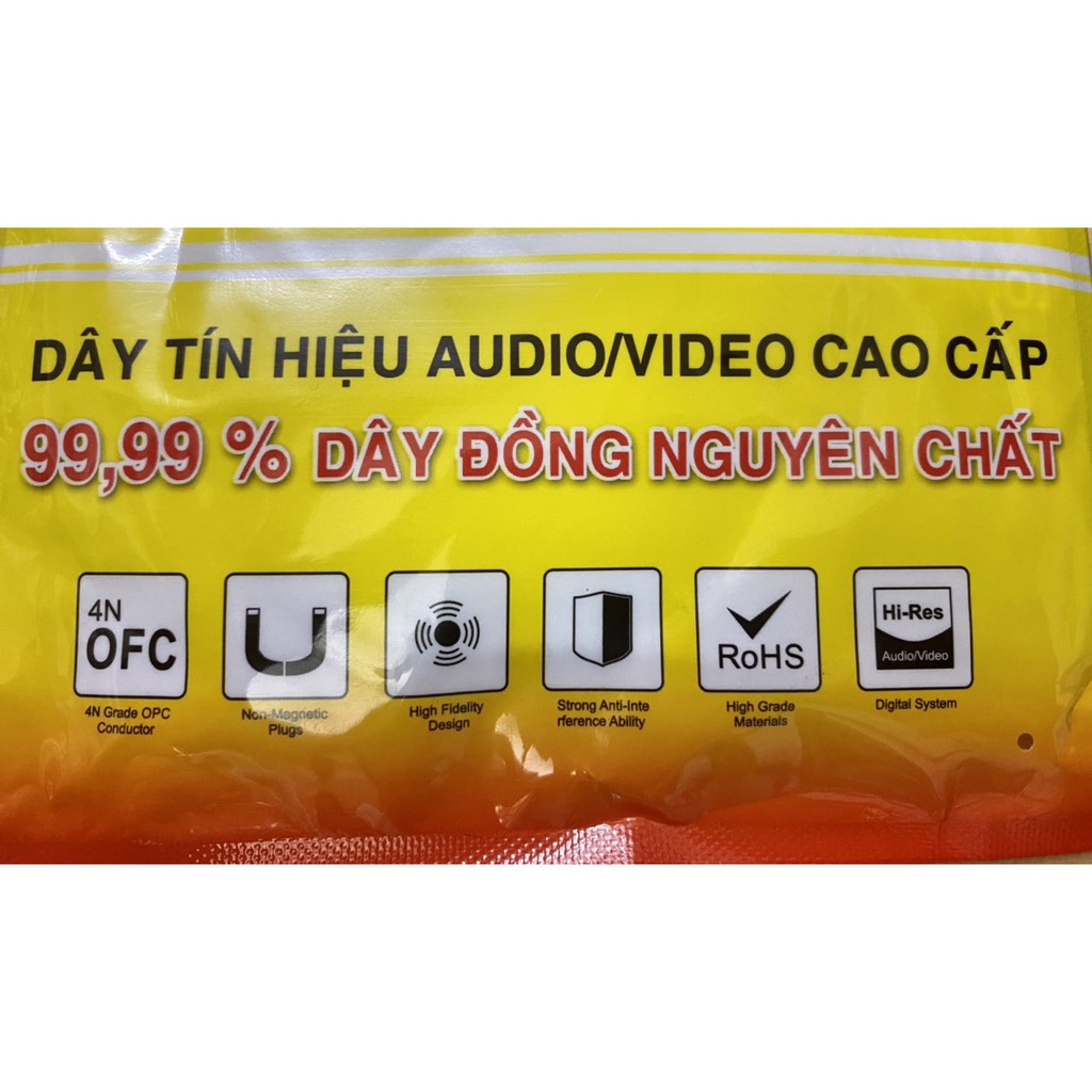 Dây AV- dây tín hiệu Audio 1 đầu 3.5mm ra 2 đầu RCA - HÀNG CHÍNH HÃNG