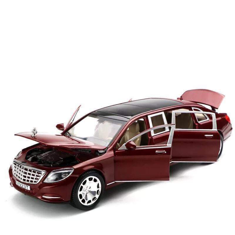 [SALE30% - FREESHIP] Ô TÔ MÔ HÌNH SẮT TRƯNG BÀY MERCEDES-BENZ MAYBACH S600 1:24 XLG(Đỏ đun) ĐỒ CHƠI CAO CẤP KHÔNG CHÌ