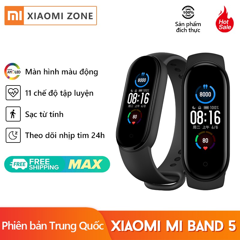 Vòng đeo tay thông minh Xiaomi Mi Band 5 Đo nhịp tim theo dõi sức khỏe - Đồng hồ báo thức - Chính hãng – HAYLA MB05