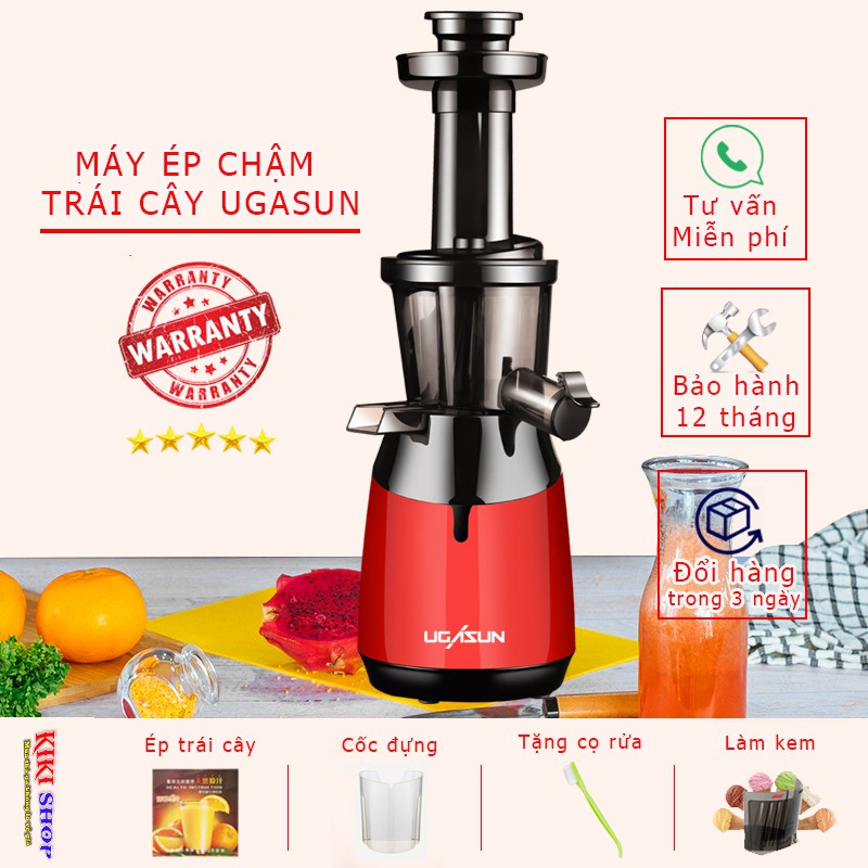 Máy ép chậm trái cây UGASUN, máy ép hoa quả chậm và làm kem tươi, Kiki shop