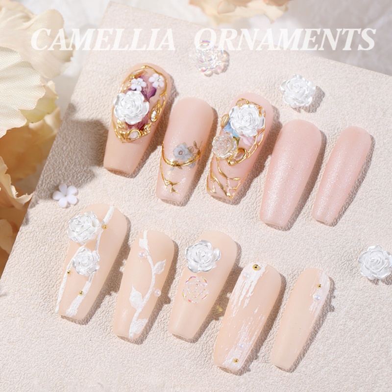 Hạt Thép Hình Hoa Trà Đính Trang Trí Móng Nghệ Thuật DIY