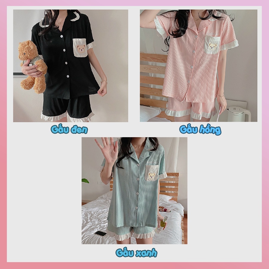 Đồ bộ nữ dễ thương mặc nhà cao cấp tay cộc quần cộc cho mùa hè chất cotton mềm mịn BC10