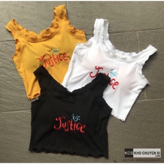 Áo ba lỗ thêu justice