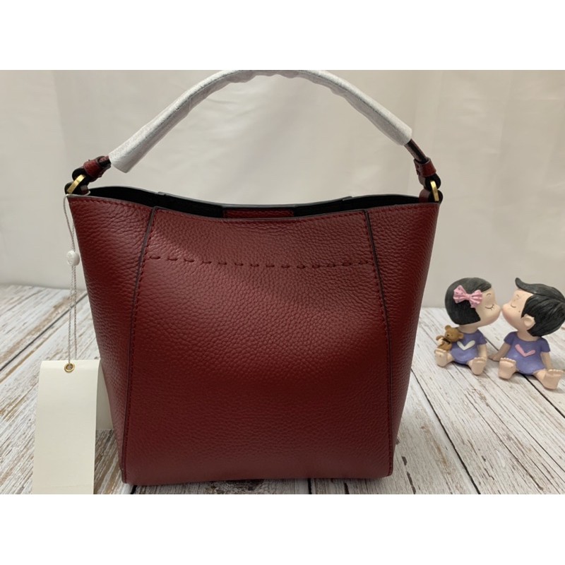 ⚡️Túi Bucket đỏ - da thật - xuất dư - sẵn hàng⚡️