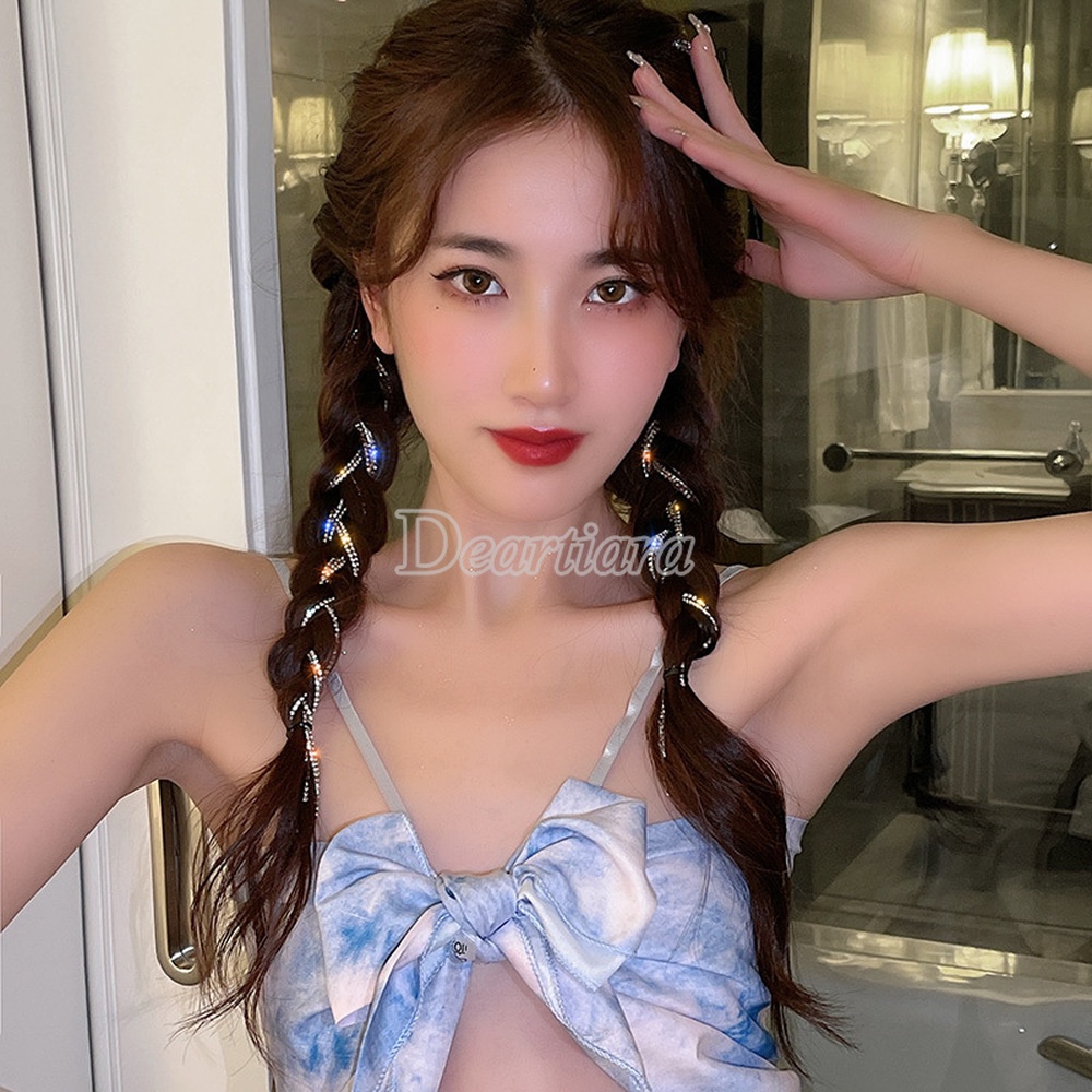 Dây Buộc Tóc Đính Đá Lấp Lánh Thời Trang Cho Nữ