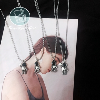 Dây chuyền thép titan mặt hình phi hành gia sành điệu cho nam nữ