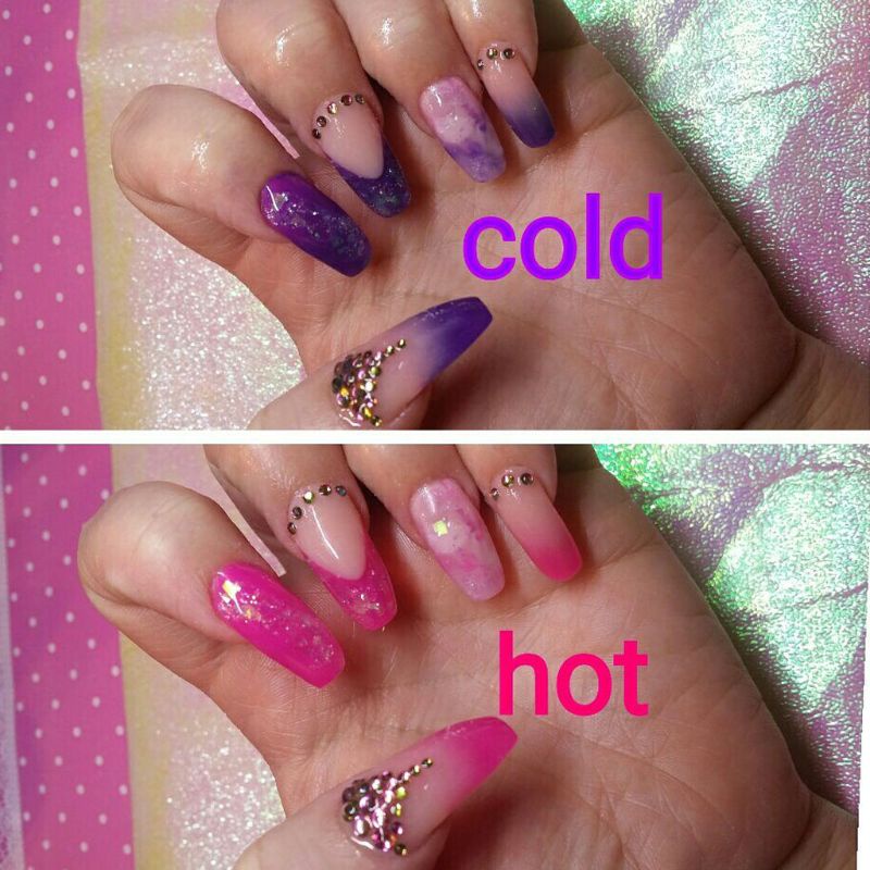 Bột Màu Nhiệt Điện Tử 12 Màu Sắc at 31 0C Resin Trang Trí Móng Tay Nghệ Thuật Thay Đổi Màu Sắc