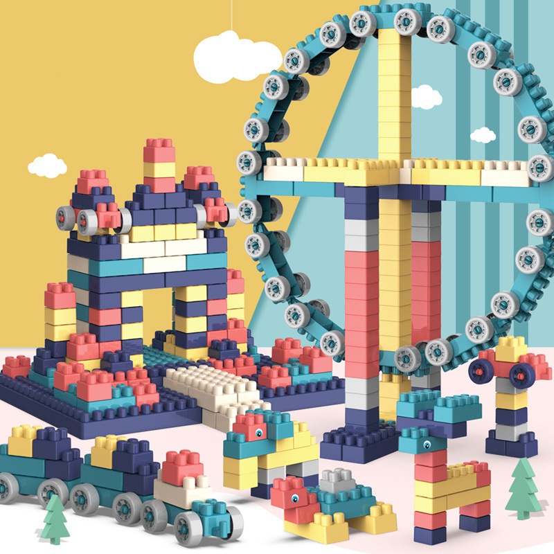 Bộ đồ chơi xếp hình lắp ghép lego duplo robot xe cho bé trai bé gái phát triển trí tuệ thông minh, quà tặng sinh nhật