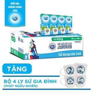 Sữa tươi dutch lady active có đường 180ml
