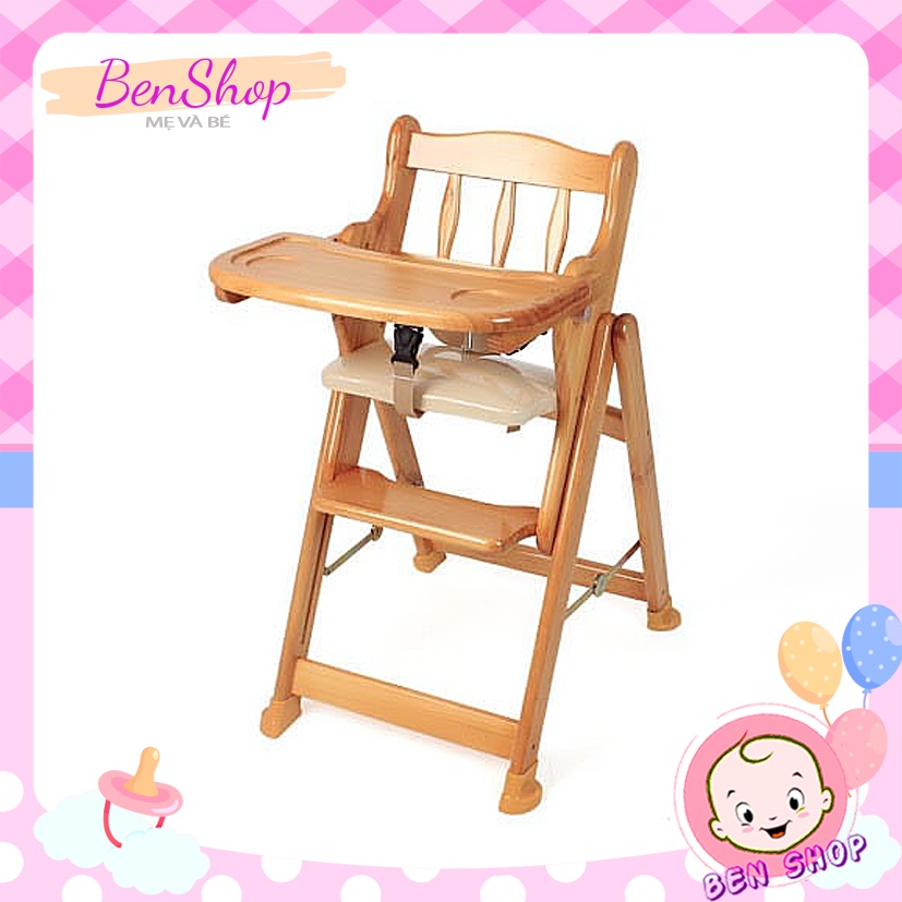 Ghế Ăn Dặm Bằng Gỗ Song Son 4 Cấp Độ (Điều Chỉnh Được Độ Cao)