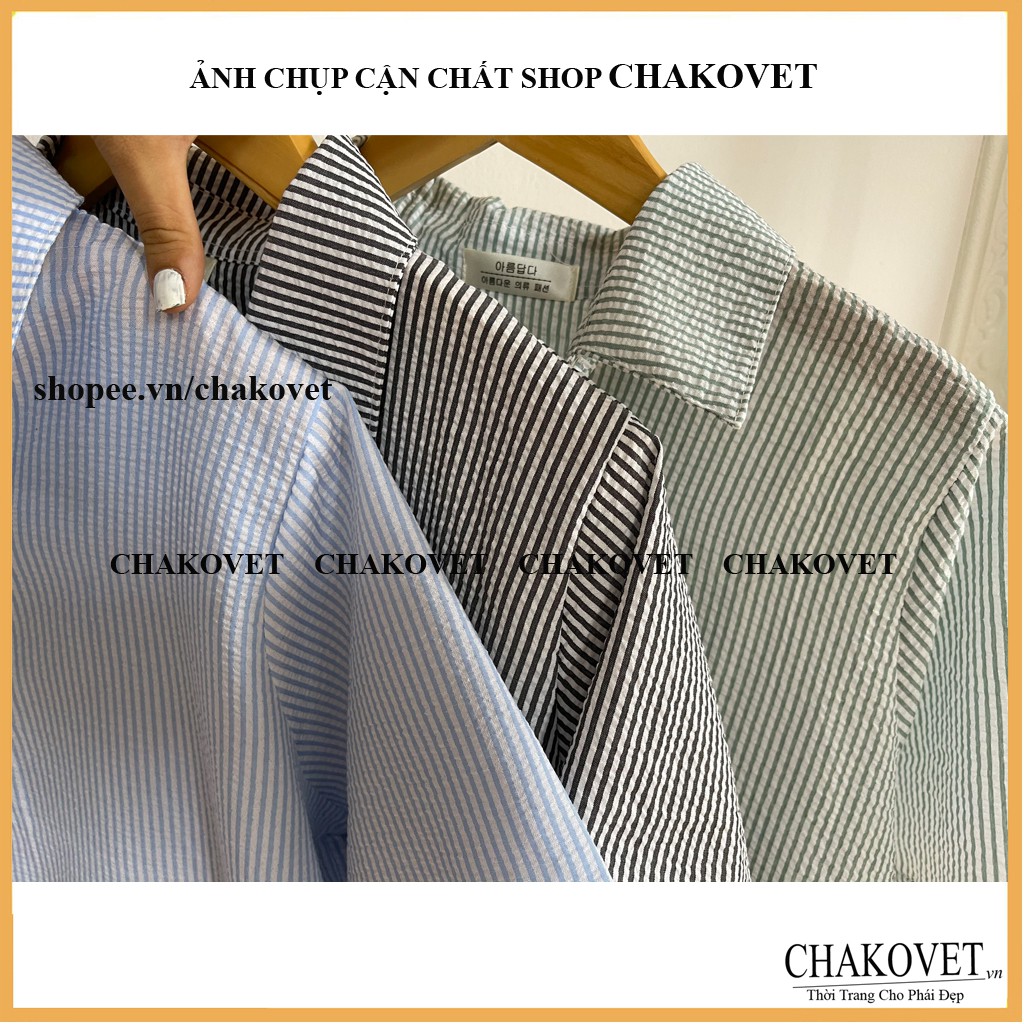 Áo sơ mi nữ kẻ xẻ sau cute A852 kiểu cộc tay xẻ lưng cá tính nhiều màu phong cách Hàn Quốc - CHAKOVET | BigBuy360 - bigbuy360.vn