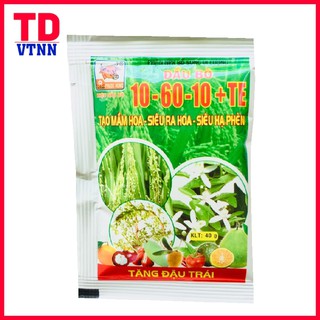 1 gói phân bón lá 10.60.10 chuyên phân hóa mầm hoa