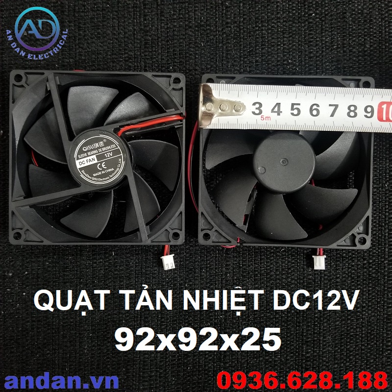 Quạt Tản Nhiệt 9x9cm 12V 24V , Quạt Hút Gió 92x92mm DC12V DC24V, Quạt 92x92x25mm