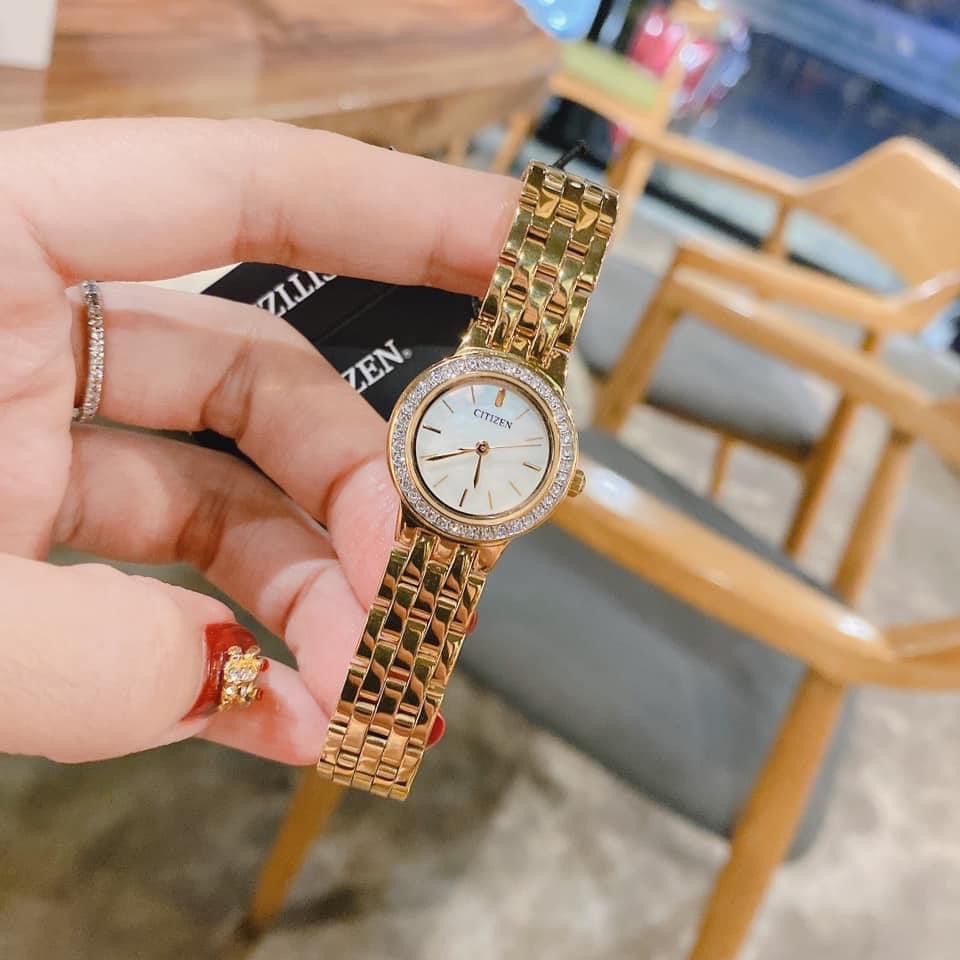 Đồng hồ nữ chính hãng Citizen Eco Drive EJ6102-64D - Máy pin - Kính khoáng