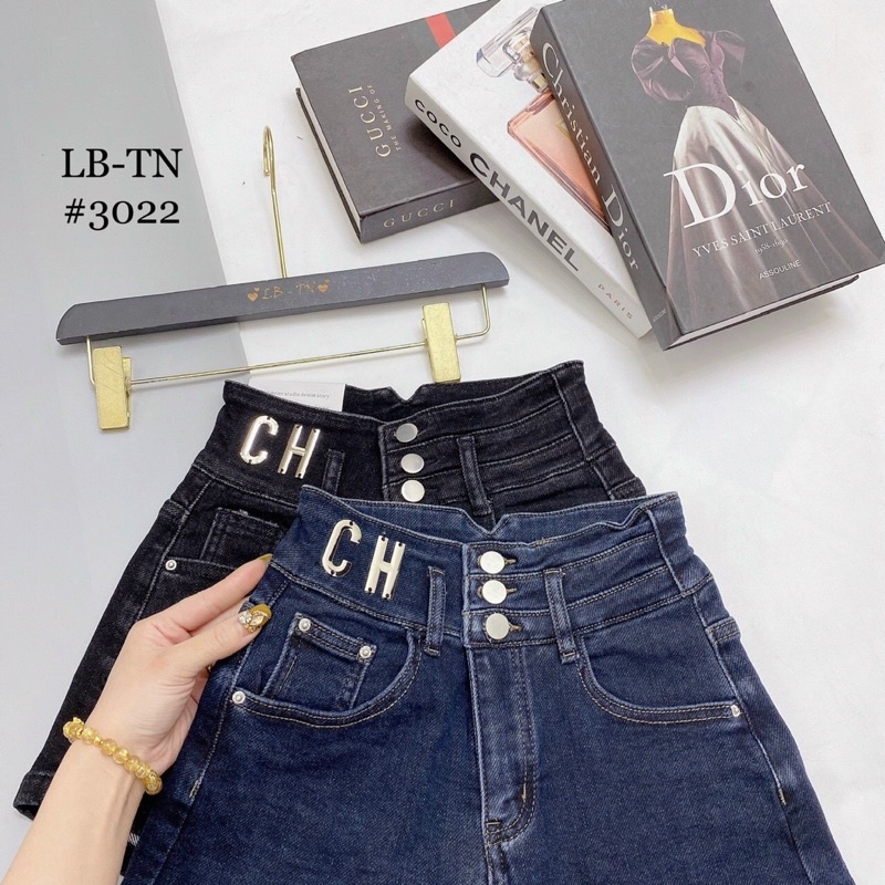 Quần short jean cạp cao CH