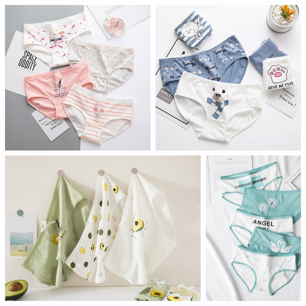 Quần lót nữ cotton mẫu lẻ nhiều họa tiết_NuciFera