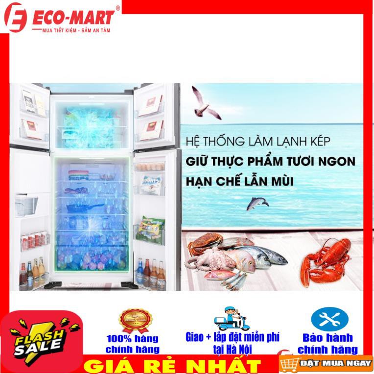 Tủ lạnh Hitachi 4 cánh màu đen R-FW690PGV7
