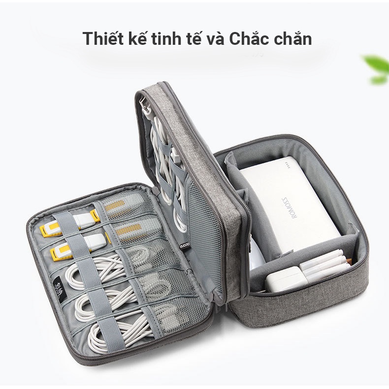 Baona Túi  đựng cáp sạc,pin dự phòng, bộ sạc macbook, máy tính bảng [HÀNG LOẠI 1]