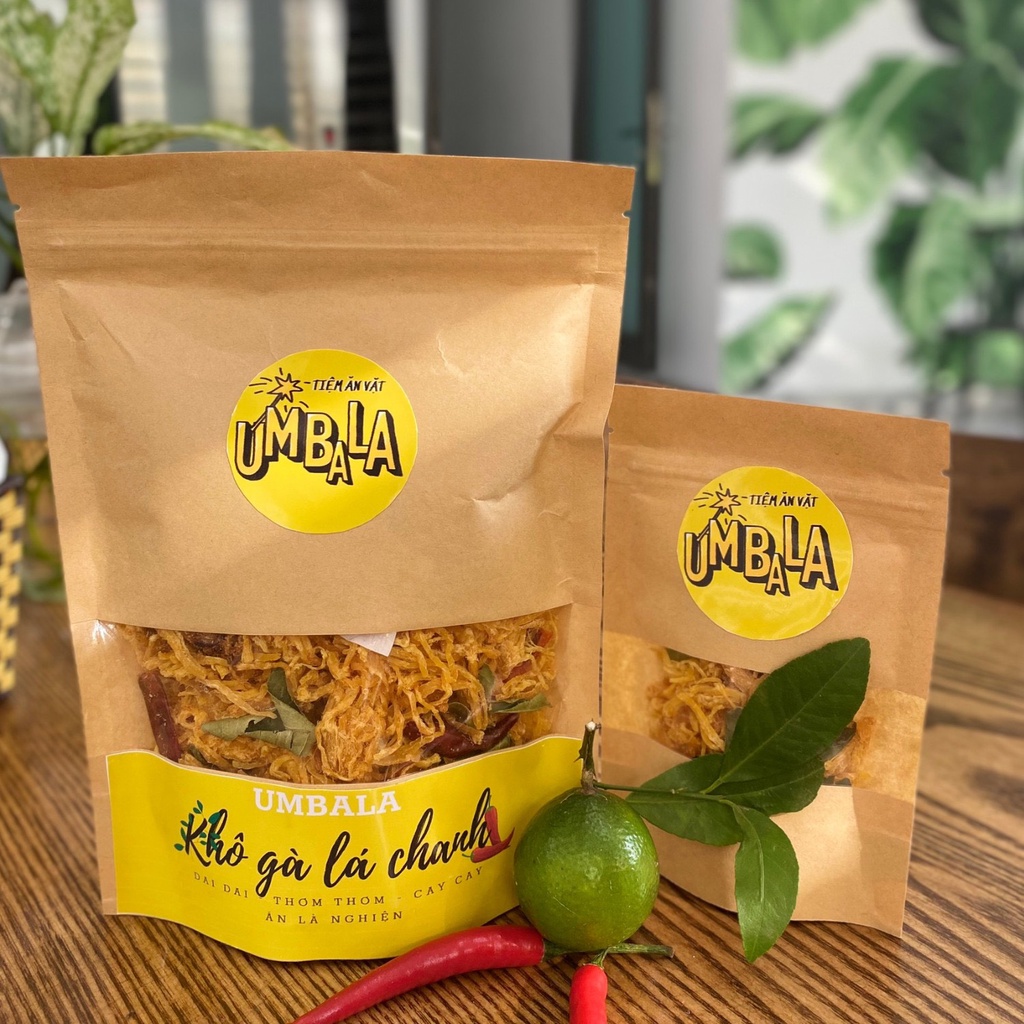 [BEST SELLER] 100g Khô gà lá chanh dạng túi zip ngon nhức nách ăn vặt Umbala | BigBuy360 - bigbuy360.vn