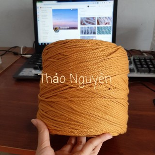 ( ẢNH THẬT) Dây thừng se macrame màu VÀNG MUSTAND- 2,3,4,5mm