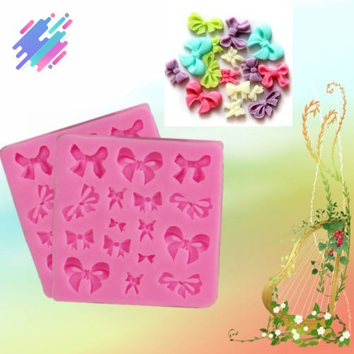 Khuôn silicon làm bánh đa năng tiện dụng hình chiếc nơ xinh xắn