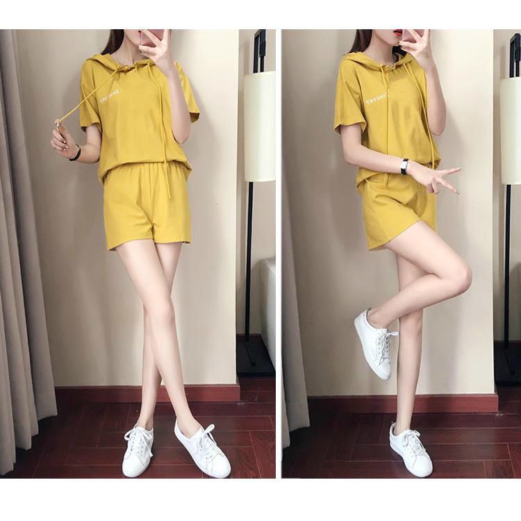 Set đồ thể thao tay ngắn dáng rộng phong cách năng động trẻ trung cho nữ