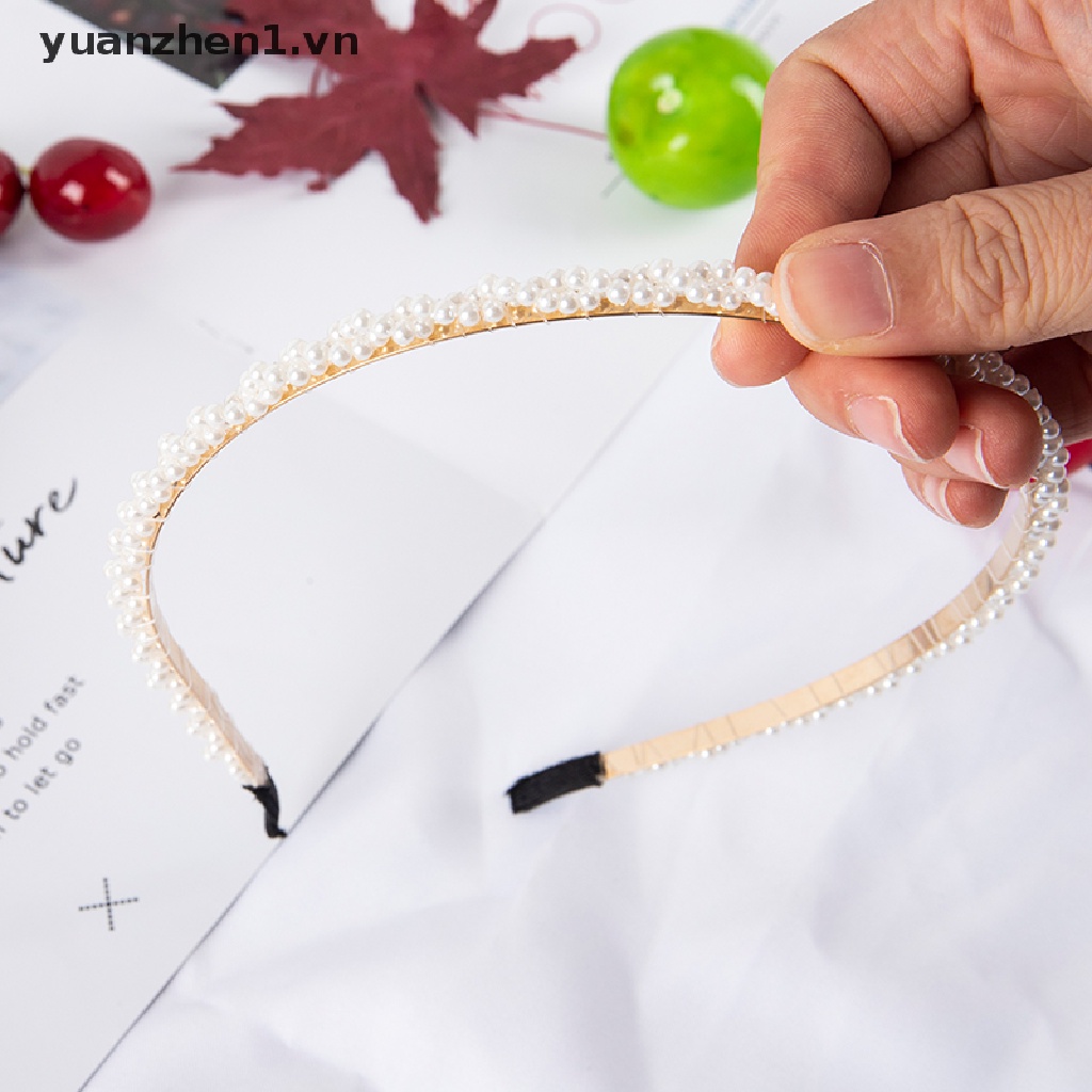 Băng Đô Cài Tóc Đính Hoa Và Ngọc Trai Nhân Tạo Thời Trang Hàn Quốc