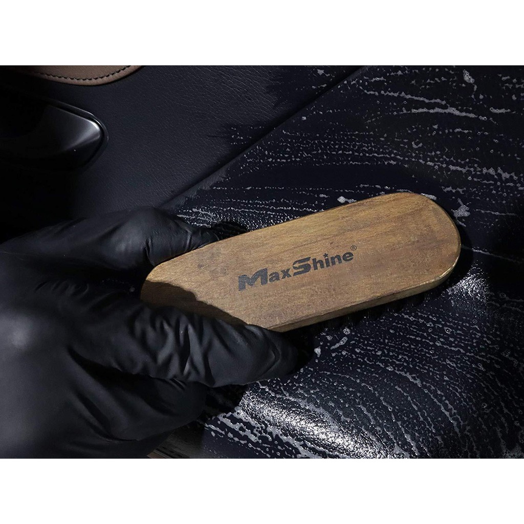 BÀN CHẢI LÀM SẠCH NỘI THẤT MAXSHINE LEATHER &amp; ALCANTARA CLEANING BRUSH COMPACT SIZE 12X4CM 7011007