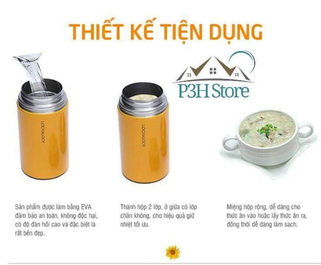 Hộp giữ nhiệt hộp ủ cháo Lock&Lock Food Jar 750ml LHC8022 1L LHC8023