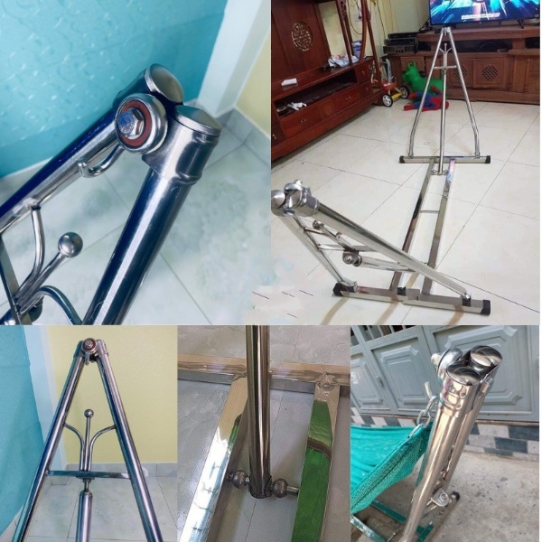 Võng xếp inox khung vuông kèm lưới chính hãng chịu tải 300kg bảo hành 1 năm