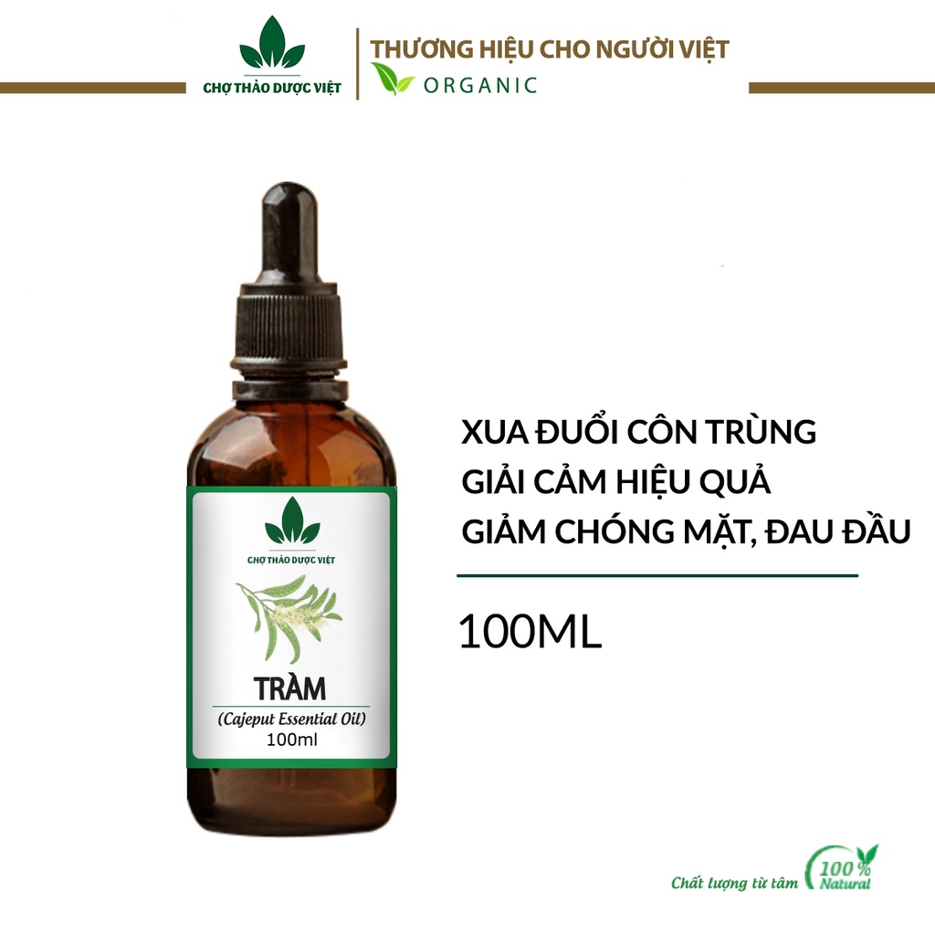 Tinh dầu Tràm nguyên chất 100ml, giữ ấm cho bé, đuổi muỗi, côn trùng - Chợ Thảo Dược Việt