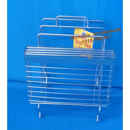 Kệ để dao thớt inox, kệ dắt dao thớt inox 304 không hoen gỉ