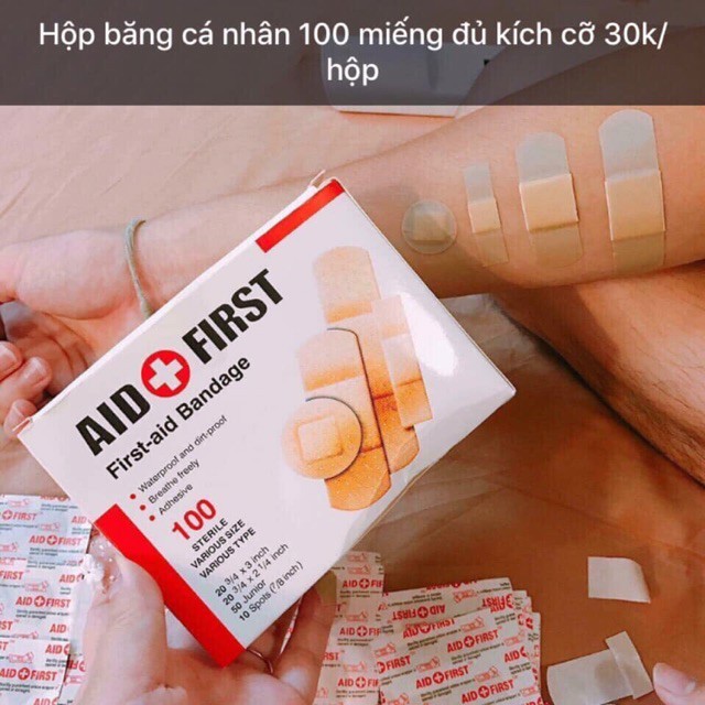 [FREE SHIP] Hộp 100 miếng băng cá nhân Aid Firts