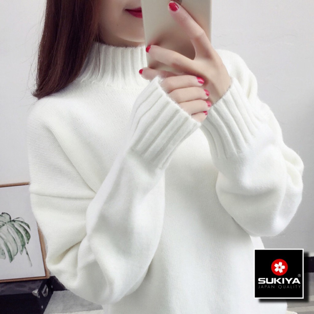 Áo len nữ cổ lọ dáng rộng chất dày dặn SUKIYAFashion | BigBuy360 - bigbuy360.vn