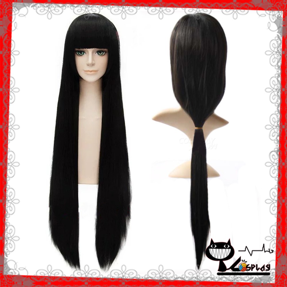 [sẵn] Wig/tóc giả Kikyo/Kagome - Inuyasha màu đen mái bằng [Miu Cosplay]