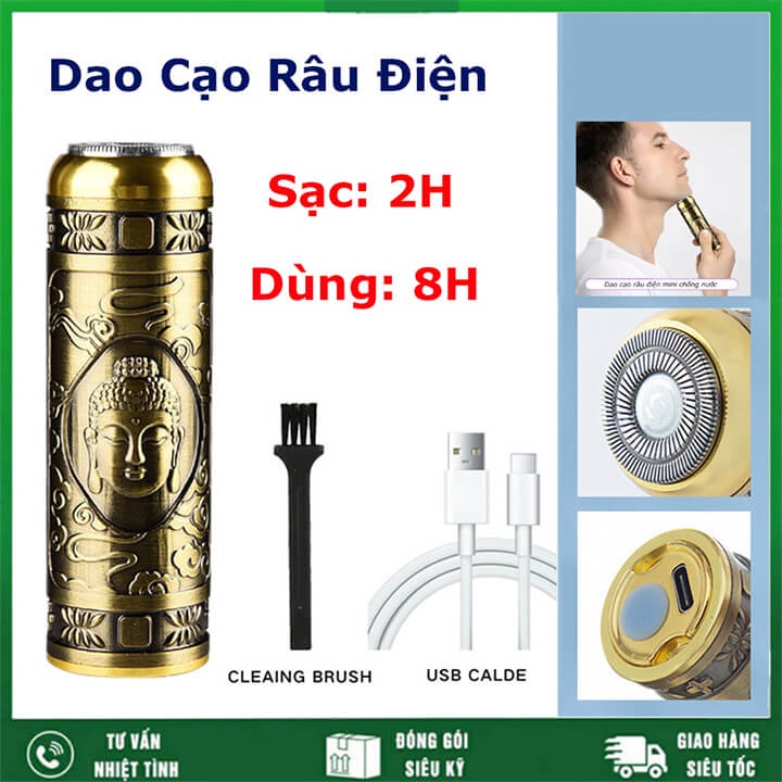 Máy cạo râu mini sạc USB, cạo lông cạo râu khô nhỏ gọn, tiện lợi dễ mang theo, sang trọng, bền bỉ