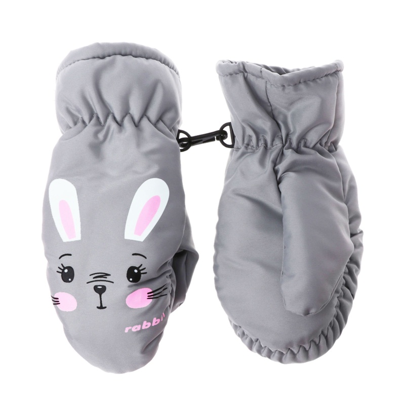 Găng Tay Trượt Tuyết Đệm Cotton PU Chống Thấm Nước Giữ Nhiệt Dễ Thương Cho Bé