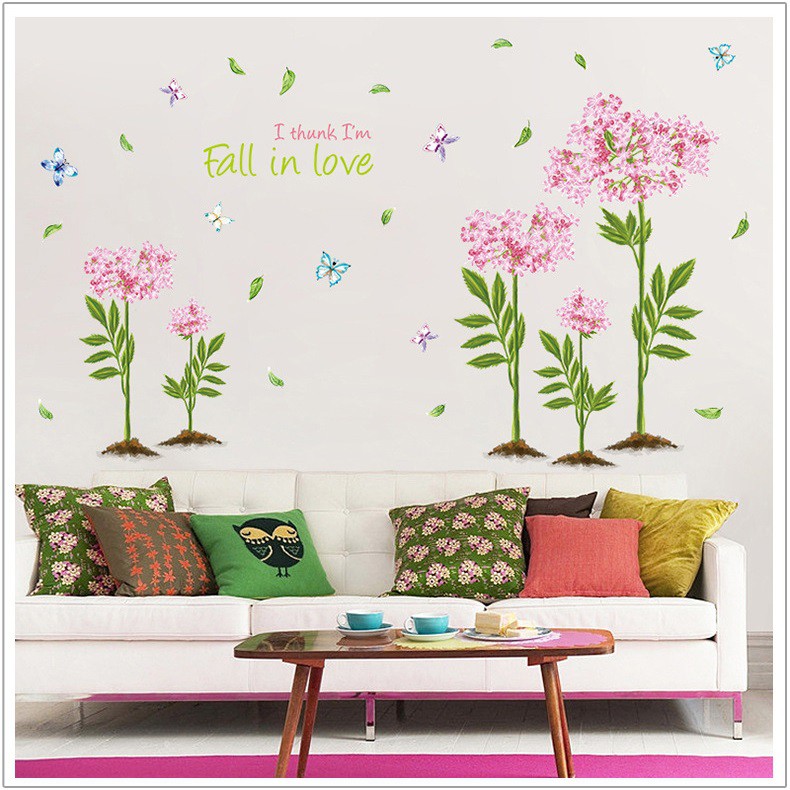 Decal dán tường Hoa mùa xuân lãng mạn dán phòng cưới phòng ngủ AmyShop DH096 ( 92 x 130 cm)