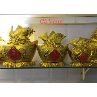 ĐẾ THỎI VÀNG HÌNH CÁ CHÉP LÀM CÂY KIM TIỀN