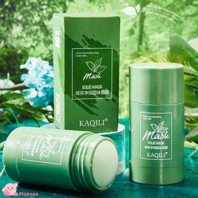 ✨Hot Sale✨ KAQILI Green Tea Oil Control  Acne Clearing Solid Mask Cleansing Mask Moisturizing Blackhead And Fine Pores Mask pinky