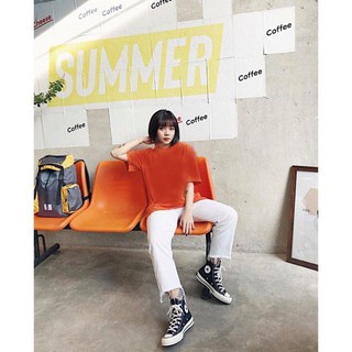 ÁO THUN trơn CAM UNISEX