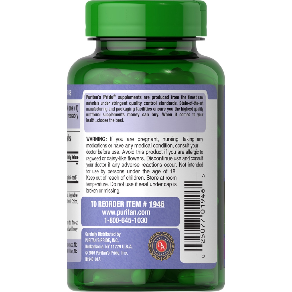 Hỗ trợ cho gan Milk Thistle 1000mg Puritan Pride của Mỹ