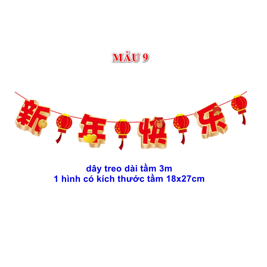 Cờ treo trang trí tết mẫu 09
