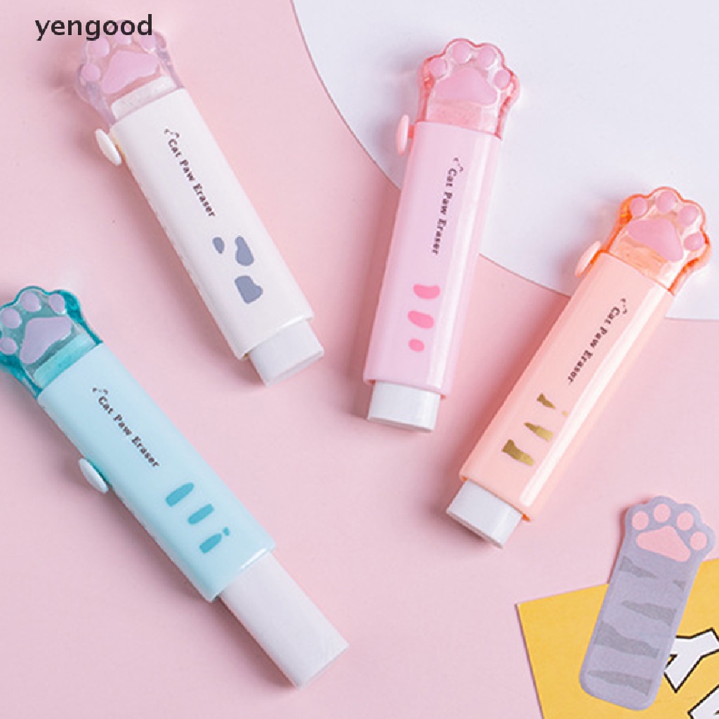 (ydWR) Gôm Tẩy Hình Dấu Chân Mèo Bằng Cao Su Dễ Thương