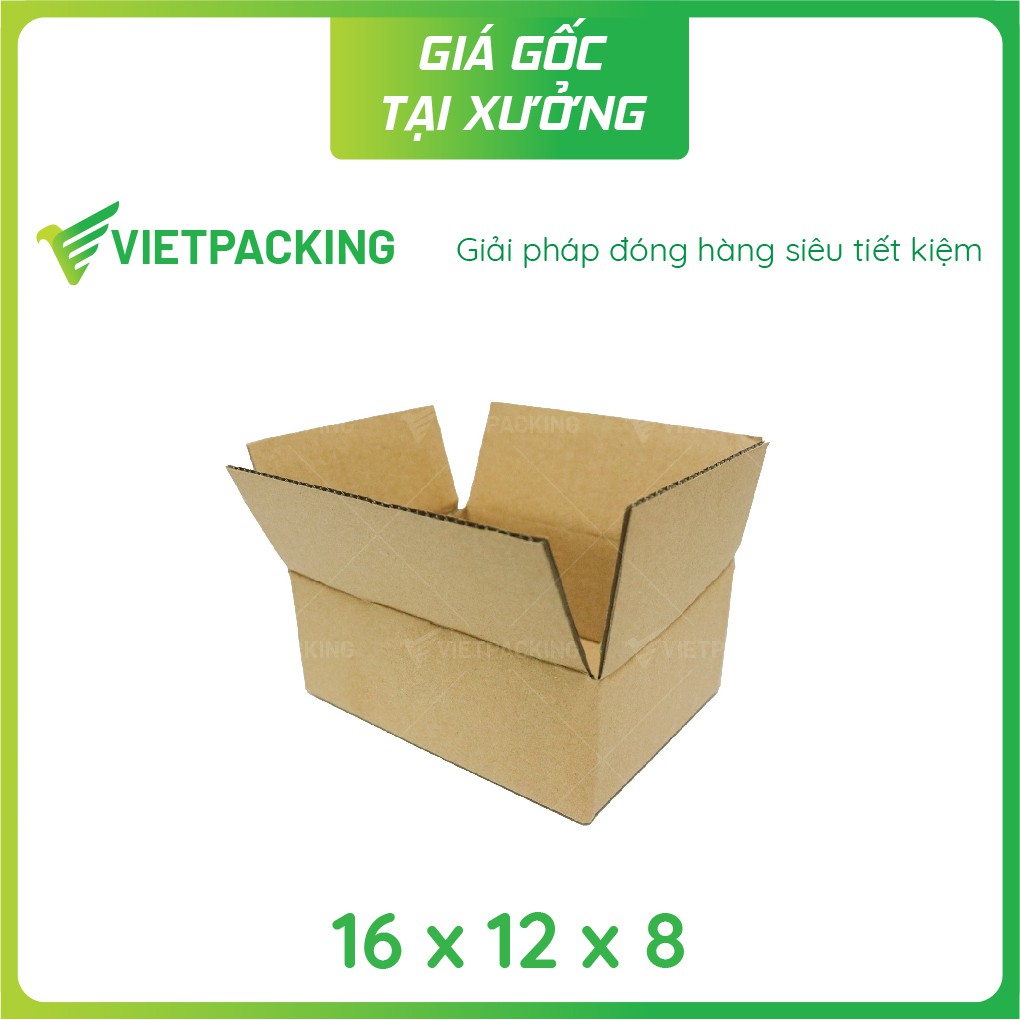 [GIÁ SIÊU RẺ] 50 hộp carton size 16x12x8 giấy cứng hộp đẹp