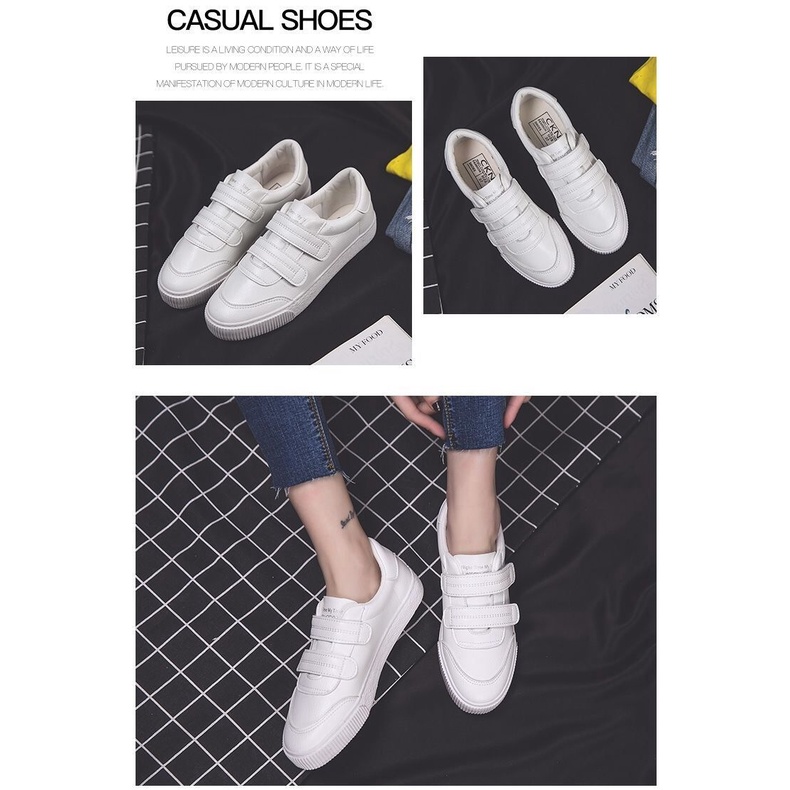 Giày thể thao khóa dán phong cách thời trang Hàn Quốc cá tính 2022 dành cho nữ