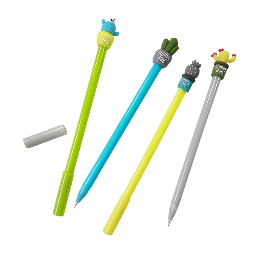 1 cây bút bi hình trái dứa, gấu trúc, cây xương rồng đáng yêu