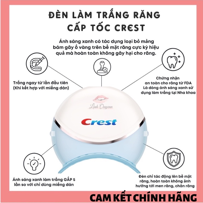 Miếng Dán răng Crest 3D White kèm Đèn FULLBOX - KHÔNG TRẮNG HOÀN TIỀN